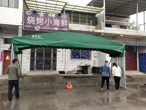 洛阳烧烤大排档推拉蓬定制